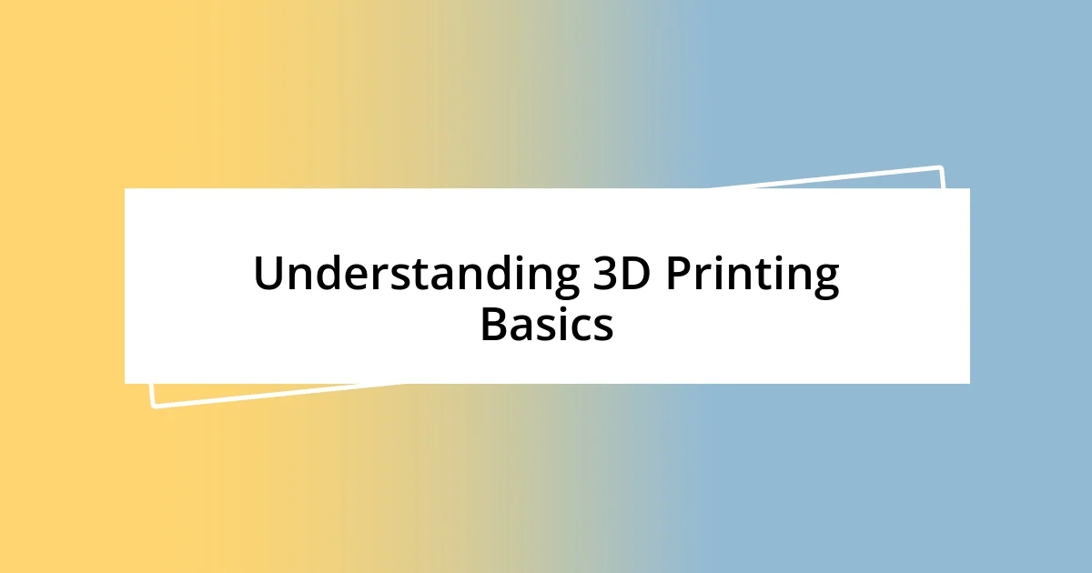 Understanding 3D Printing Basics